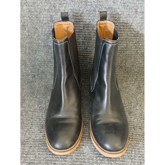 Joie Leather Boots Chelsea JJ Black Slip-On Ankle Womens Size 10 - Picture 2 of 9